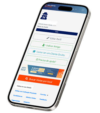 App Seu Cliente Oculto - avaliações no celular